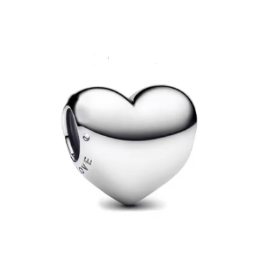 Silver Heart Charm- 925 Sterling Silver
