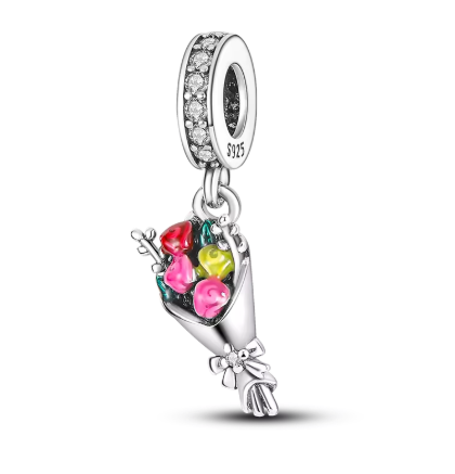 Flowers Charm - 925 Sterling Silver