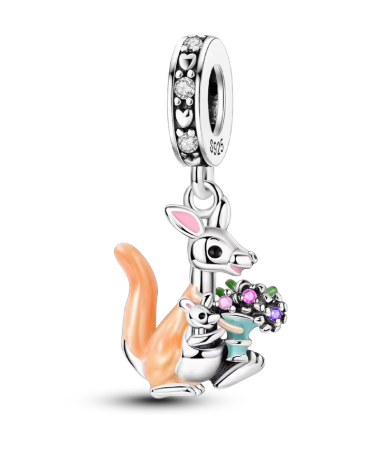 Mama Kangaroo Charm - 925 Sterling Silver
