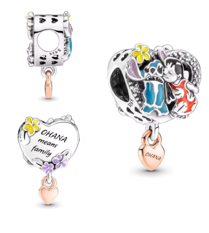 Ohana Stitch Charm - 925 Sterling Silver