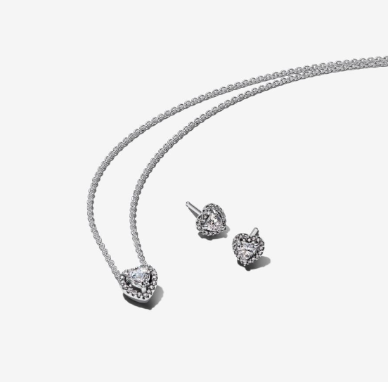 Heart Necklace & Earrings Set