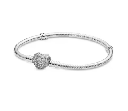 Heart Bracelet with Zirconia (19CM) - 925 Sterling Silver
